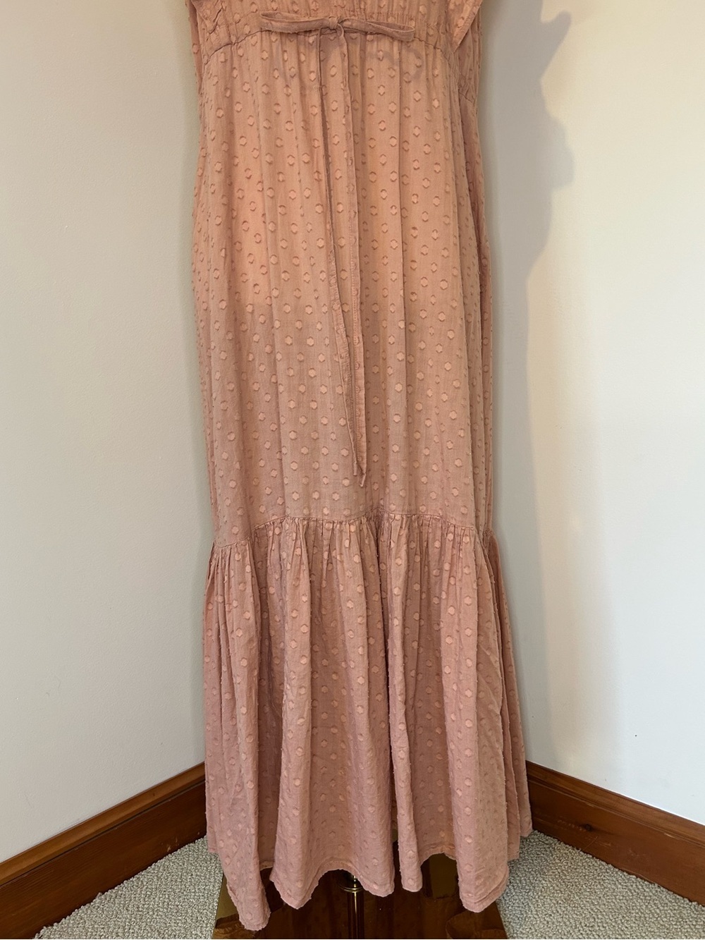 Emerson Fry India Collection Chandra Dress Pink Swiss Dot 100% Cotton Size L - Picture 7 of 13